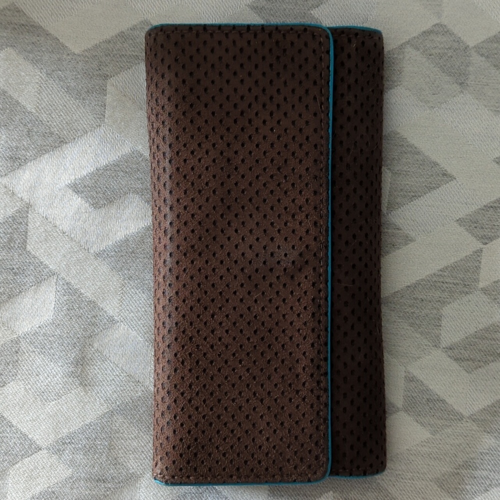 Brown and Purple Cloth Wallet